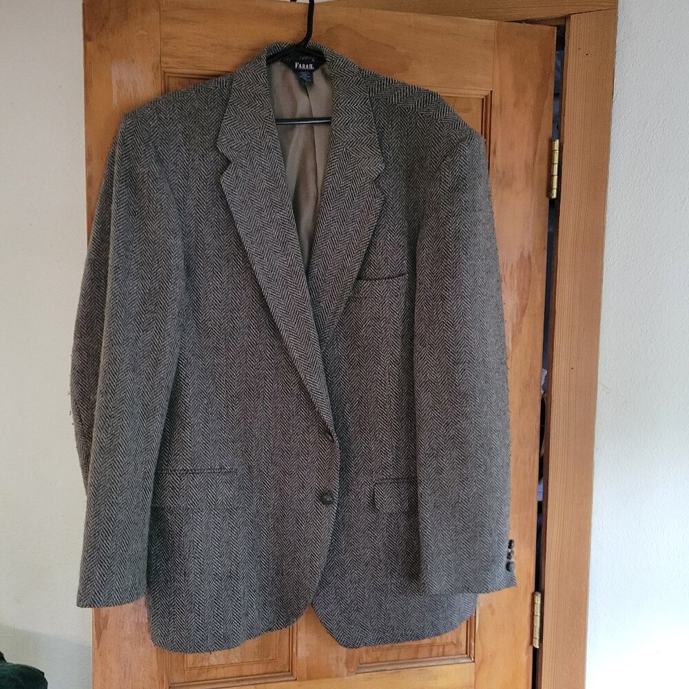 Farah Tweed Herringbone Blazer, Men's 46L